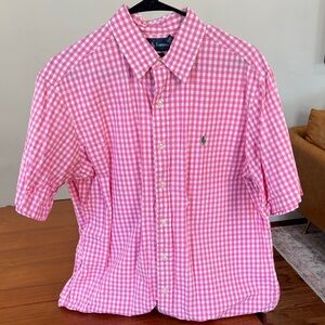 Ralph Lauren Men's Pink Gingham Shirt